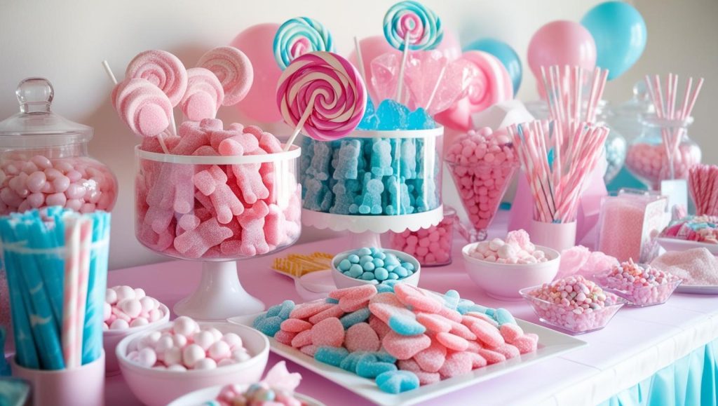 Candy Bar en Azul y Rosa La Tendencia Perfecta para Comuniones y Baby Showers